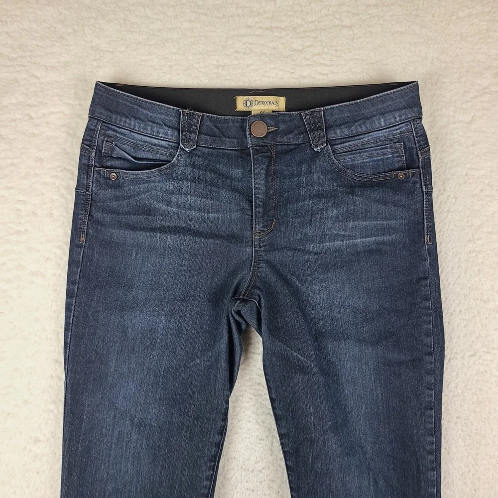 Democracy Jeans Womens 14 Blue Ab Solution Skinny Ankle Dark Wash Denim *